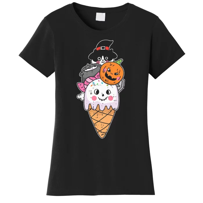 Halloween Costume Adorable Ghost Pumpkin Witch Women's T-Shirt