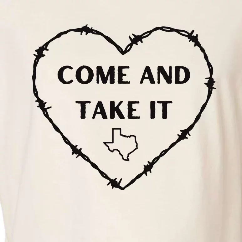 Heart Come And Take It Razor Barbed Wire Political Garment-Dyed Women's Muscle Tee