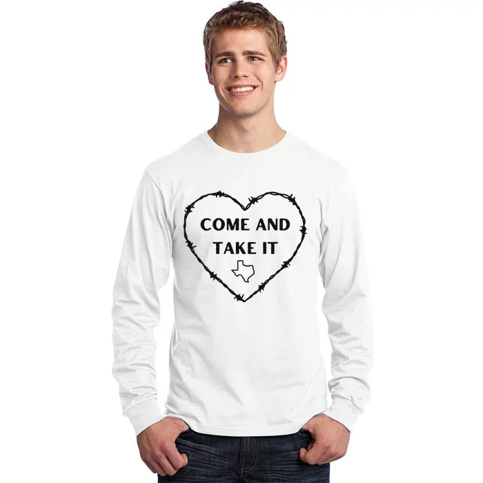 Heart Come And Take It Razor Barbed Wire Political Tall Long Sleeve T-Shirt