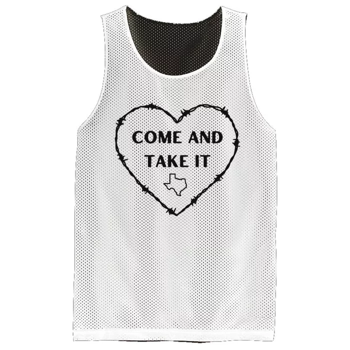 Heart Come And Take It Razor Barbed Wire Political Mesh Reversible Basketball Jersey Tank