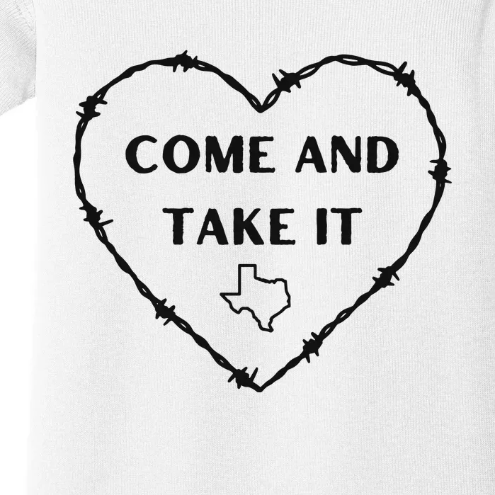 Heart Come And Take It Razor Barbed Wire Political Baby Bodysuit