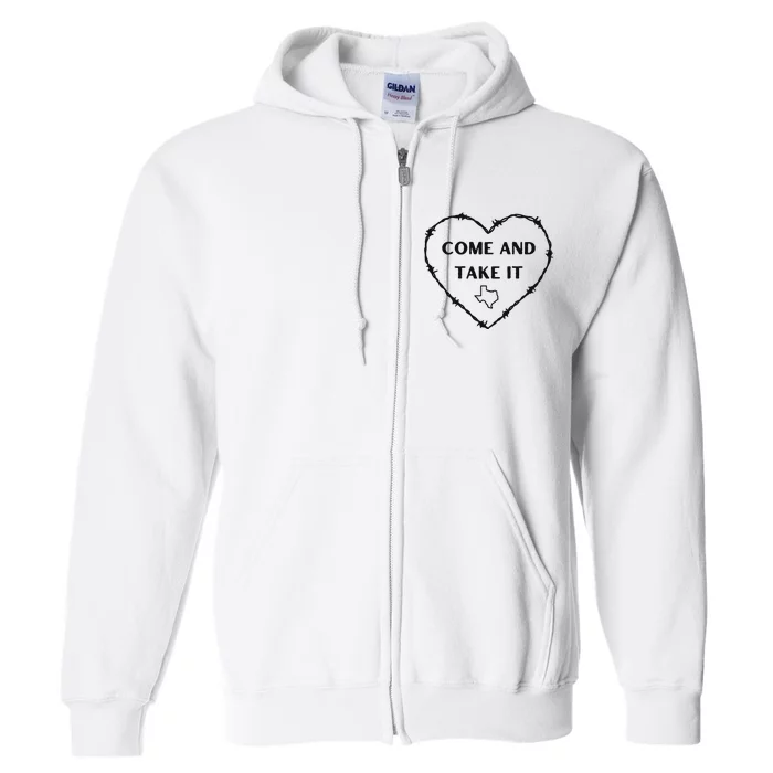 Heart Come And Take It Razor Barbed Wire Political Full Zip Hoodie