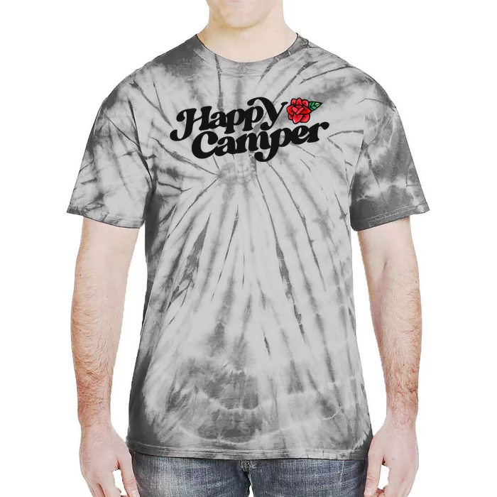 Happy Camper Artwork Red Rose Floral Designs Cute Gift Tie-Dye T-Shirt