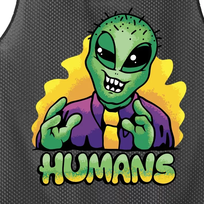 Humans Crazy Alien Funny Mesh Reversible Basketball Jersey Tank