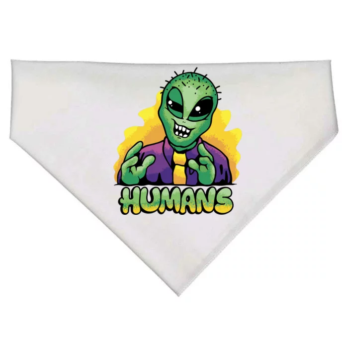 Humans Crazy Alien Funny USA-Made Doggie Bandana