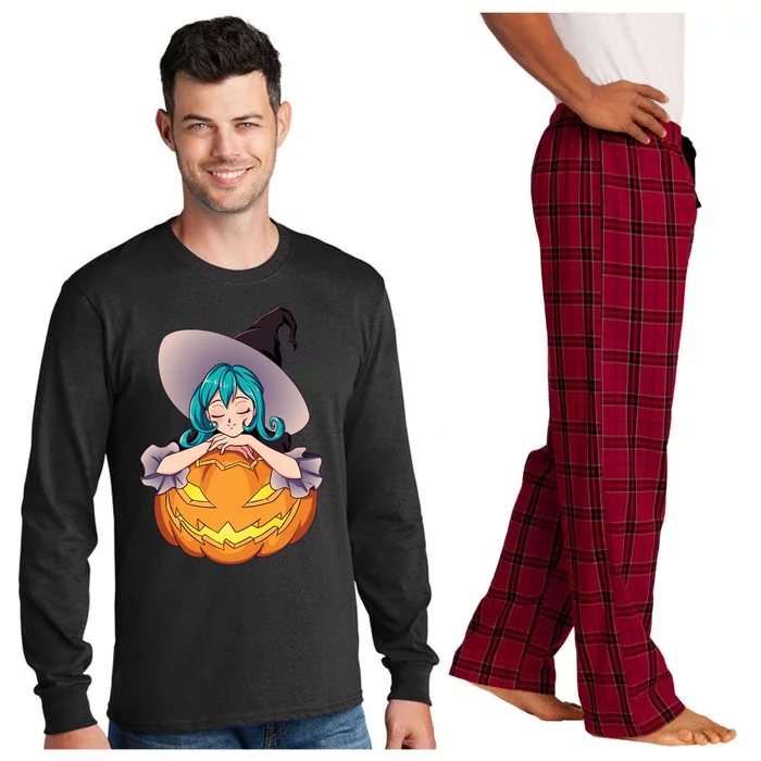 Halloween Cute Anime Witch Pumpkin Long Sleeve Pajama Set