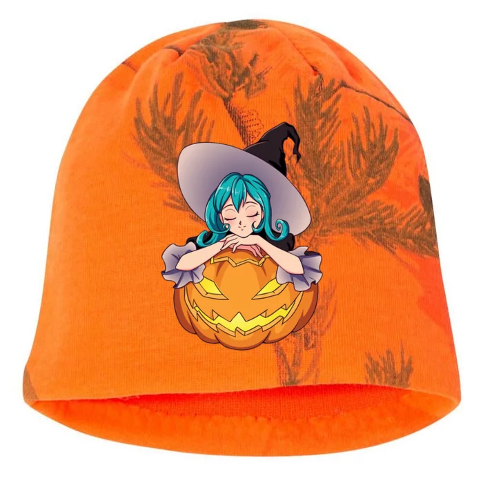 Halloween Cute Anime Witch Pumpkin Kati - Camo Knit Beanie