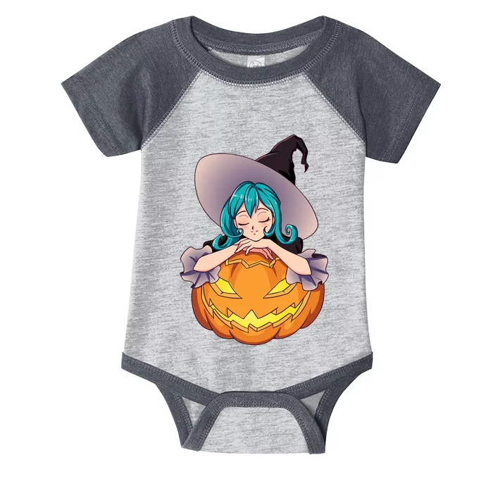 Halloween Cute Anime Witch Pumpkin Infant Baby Jersey Bodysuit