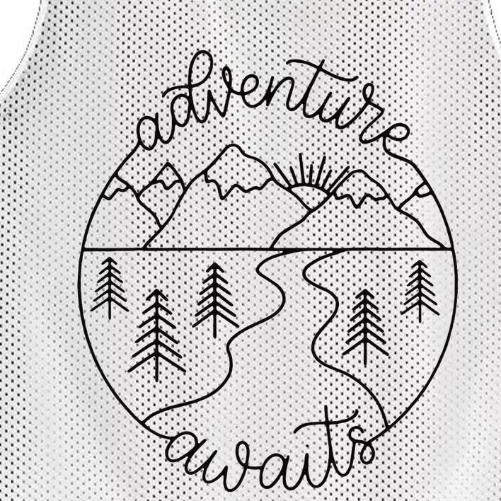 Happy Camper Adventure Awaits Summer Vacation Mesh Reversible Basketball Jersey Tank