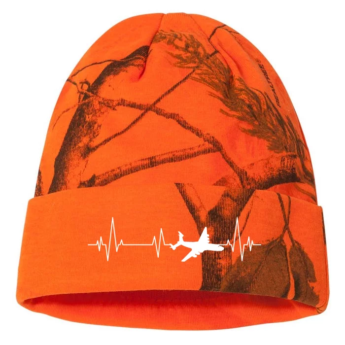 Heartbeat Cargo Airplane Ekg Aviator Flying Pilot Gift Great Gift Kati - 12in Camo Beanie