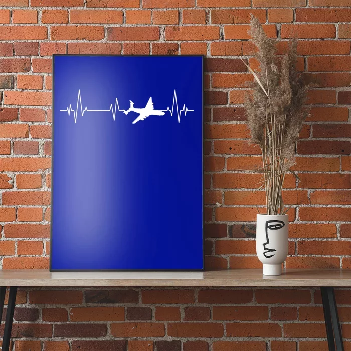 Heartbeat Cargo Airplane Ekg Aviator Flying Pilot Gift Great Gift Poster