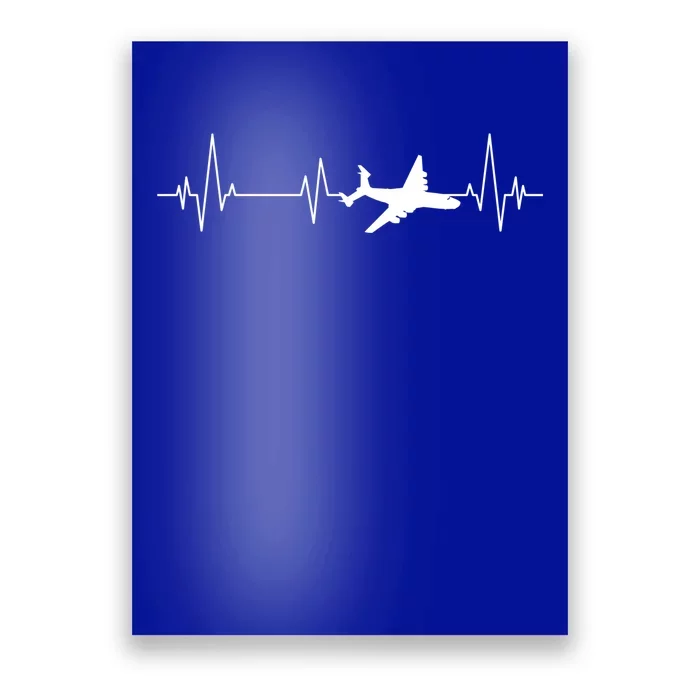 Heartbeat Cargo Airplane Ekg Aviator Flying Pilot Gift Great Gift Poster