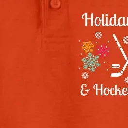 Holiday Cheer And Hockey Season Christmas Winter Holidays Gift Dry Zone Grid Performance Polo