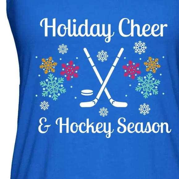 Holiday Cheer And Hockey Season Christmas Winter Holidays Gift Ladies Essential Flowy Tank