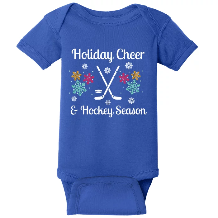 Holiday Cheer And Hockey Season Christmas Winter Holidays Gift Baby Bodysuit