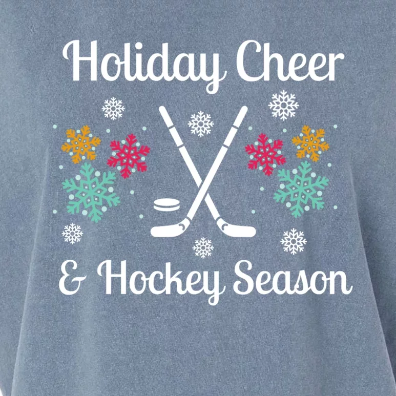 Holiday Cheer And Hockey Season Christmas Winter Holidays Gift Garment-Dyed Women's Muscle Tee