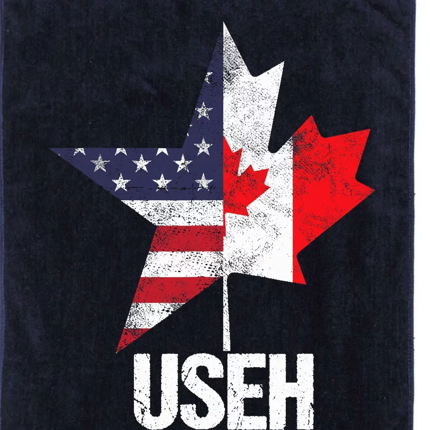 Half Canadian American USEH Canada USA Flag United States Platinum Collection Golf Towel