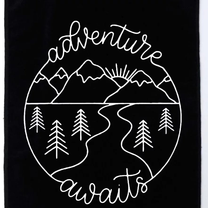 Happy Camper Adventure Awaits Summer Vacation Gift For Women Platinum Collection Golf Towel