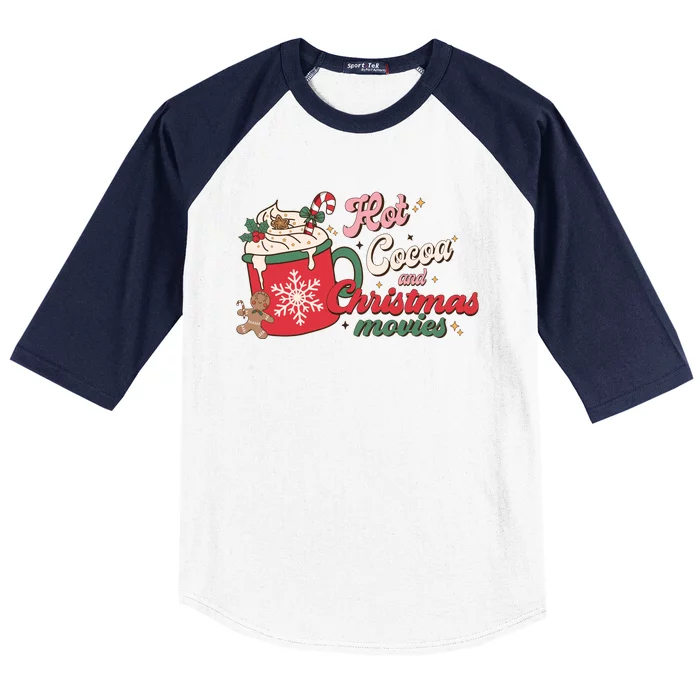 Hot Cocoa And Christmas Movies Baseball Sleeve Shirt