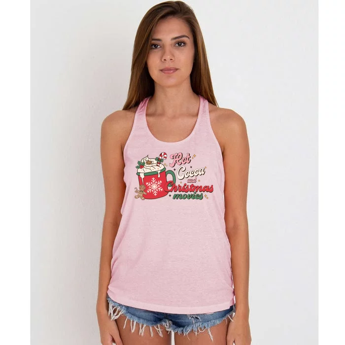 Hot Cocoa And Christmas Movies Women's Knotted Racerback Tank