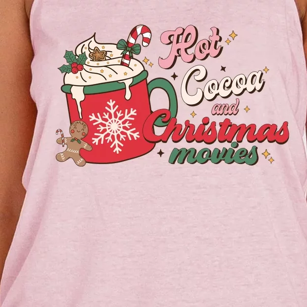 Hot Cocoa And Christmas Movies Women's Knotted Racerback Tank