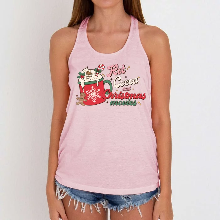 Hot Cocoa And Christmas Movies Women's Knotted Racerback Tank