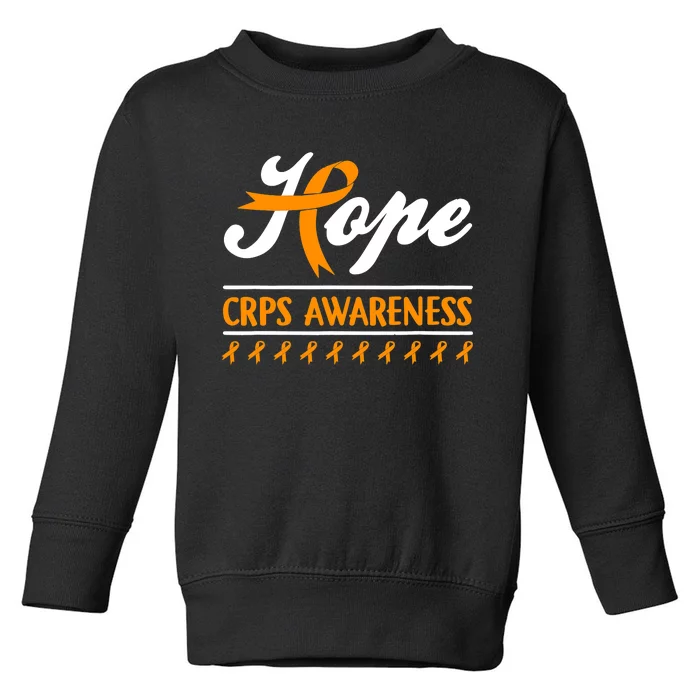 Hope CRPS Awareness Month Orange Ribbon Feather Support Toddler Sweatshirt