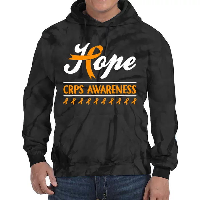 Hope CRPS Awareness Month Orange Ribbon Feather Support Tie Dye Hoodie