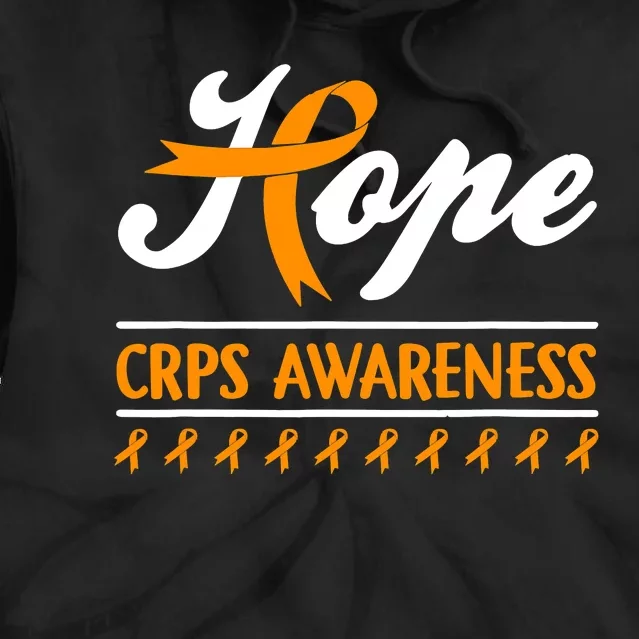 Hope CRPS Awareness Month Orange Ribbon Feather Support Tie Dye Hoodie