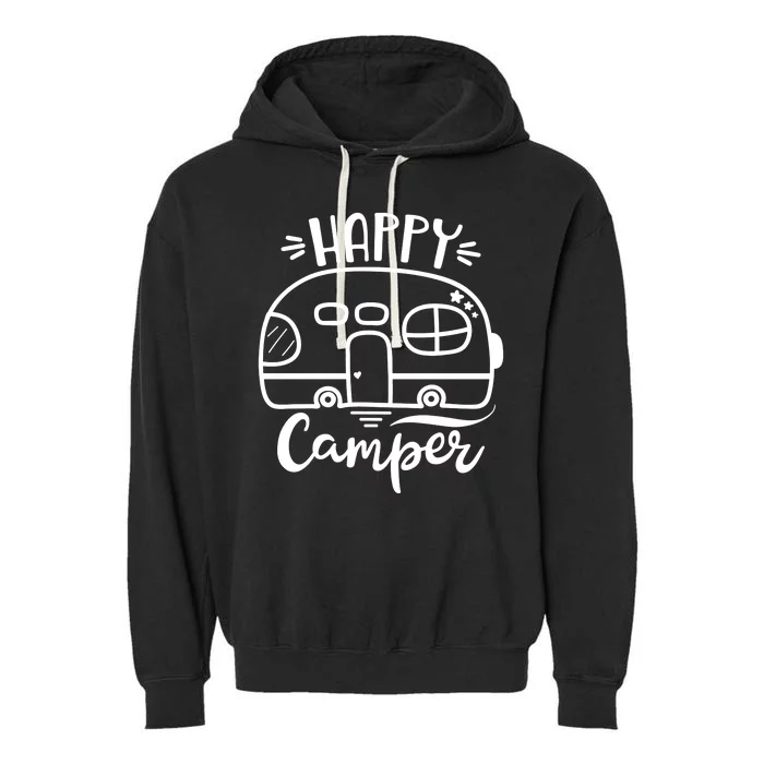 Happy Camper Adventure Travel Garment-Dyed Fleece Hoodie