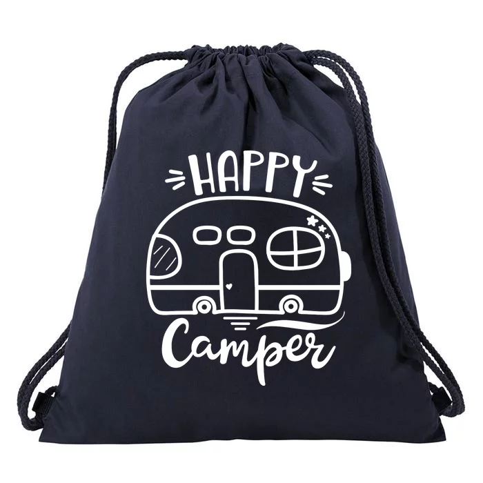 Happy Camper Adventure Travel Drawstring Bag