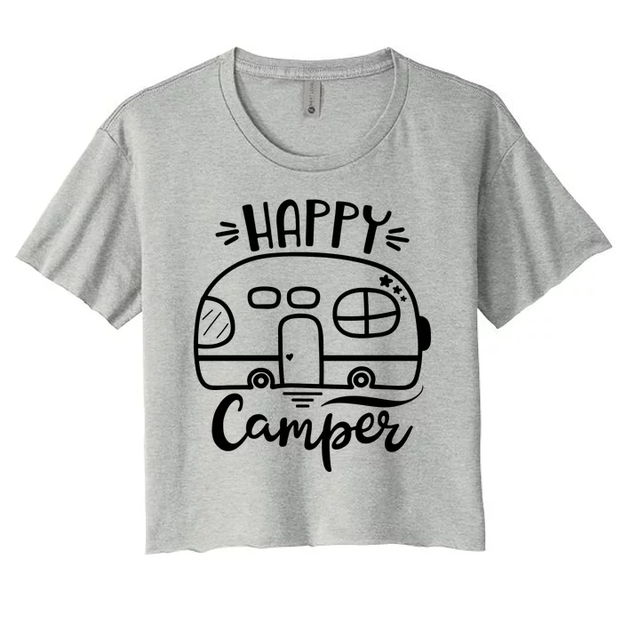 Happy Camper Adventure Travel Women's Crop Top Tee