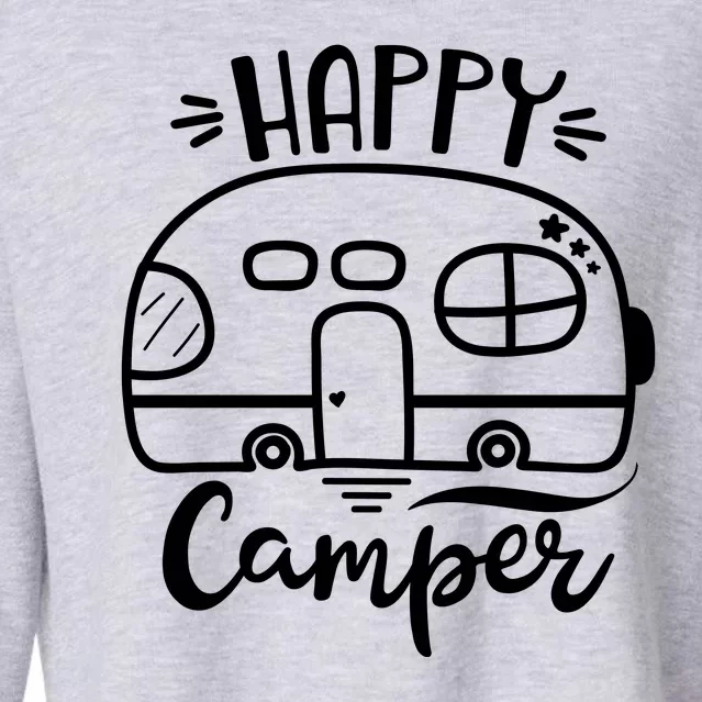 Happy Camper Adventure Travel Cropped Pullover Crew