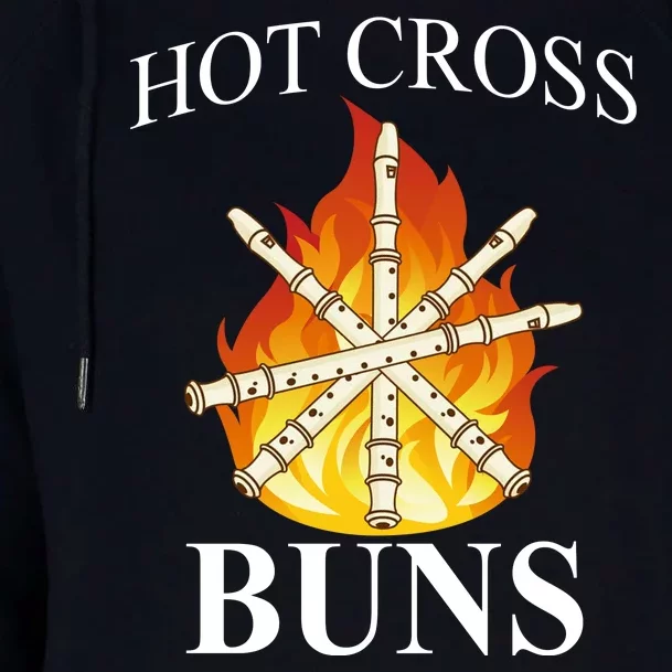 Hot Cross Buns Metal Rock Womens Funnel Neck Pullover Hood