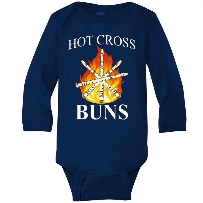 Hot Cross Buns Metal Rock Baby Long Sleeve Bodysuit