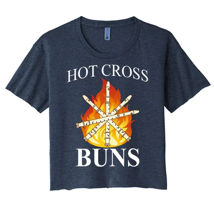 Hot Cross Buns Metal Rock Women's Crop Top Tee