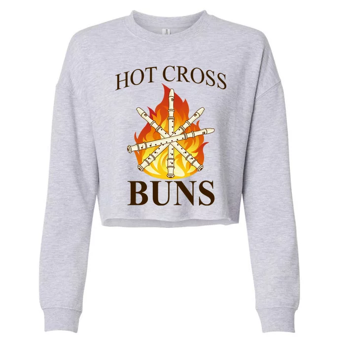 Hot Cross Buns Metal Rock Cropped Pullover Crew