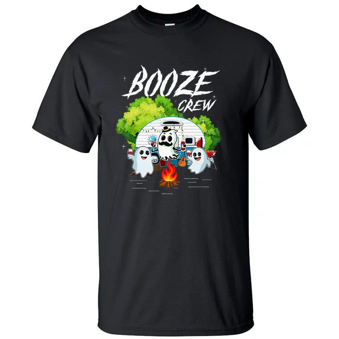 Halloween Camping Booze Crew Campfire Party Wine Gift Idea Tall T-Shirt