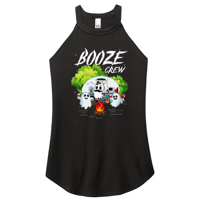 Halloween Camping Booze Crew Campfire Party Wine Gift Idea Women’s Perfect Tri Rocker Tank