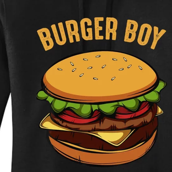 Hamburger Cheeseburger Burger Boy Funny Fast Food Lover Women's Pullover Hoodie