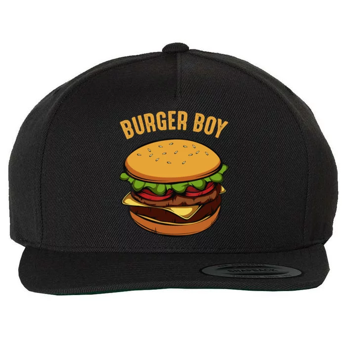 Hamburger Cheeseburger Burger Boy Funny Fast Food Lover Wool Snapback Cap