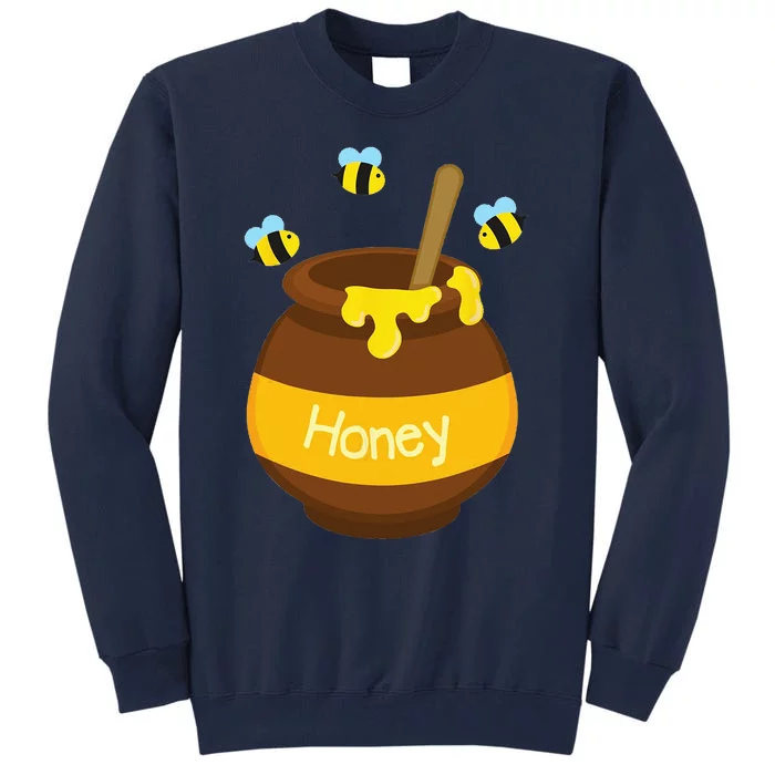 Honey Cute Bee Buzzing Beehive Pot Flying Funny Beekeeping Tall Sweatshirt