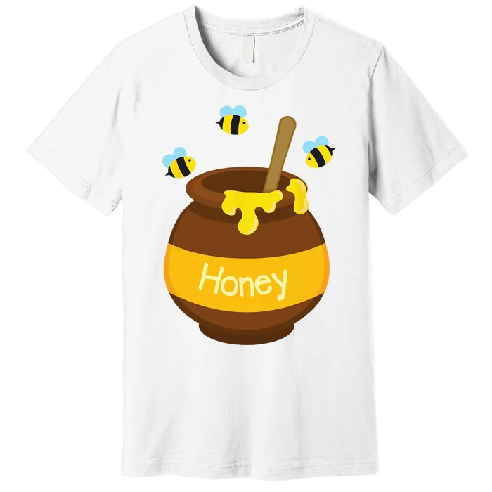 Honey Cute Bee Buzzing Beehive Pot Flying Funny Beekeeping Premium T-Shirt