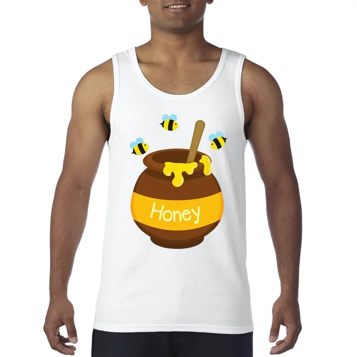 Honey Cute Bee Buzzing Beehive Pot Flying Funny Beekeeping Tank Top