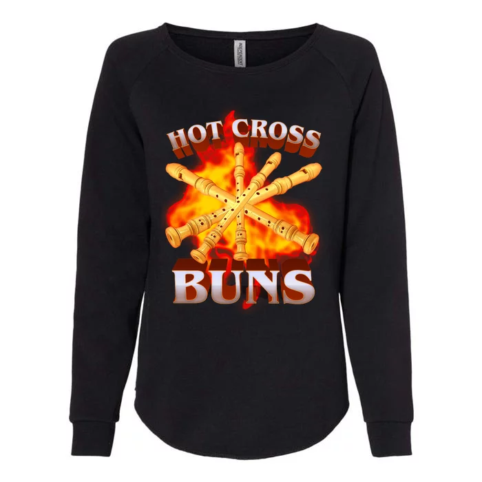 Hot Cross Buns Fire Recorder Flute Womens California Wash Sweatshirt