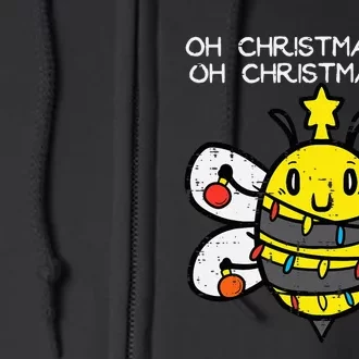 Hilarious Christmas Bee Festive Lights Full Zip Hoodie