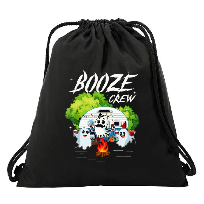 Halloween Camping Booze Crew Campfire Party Wine Gift Idea Drawstring Bag