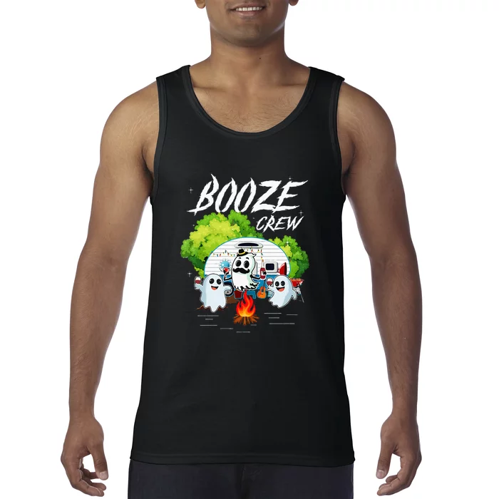 Halloween Camping Booze Crew Campfire Party Wine Gift Idea Tank Top