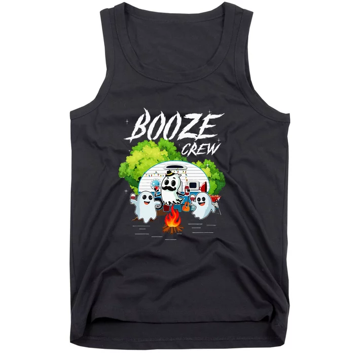 Halloween Camping Booze Crew Campfire Party Wine Gift Idea Tank Top