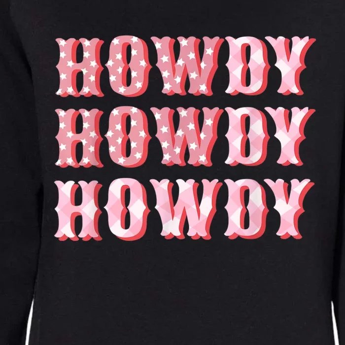 Howdy Cowgirl Boots Bling Women Cute Western Country Womens California Wash Sweatshirt